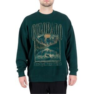 State of Mind Colorado Graphic Men's Crewneck Sweater - Teal